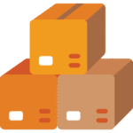 orange cardboard boxes icon