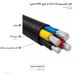 کابل آلومینیوم ۲۵+۵۰×۳ با عایق PVC (دفنی) — لایه‌ها و مشخصات