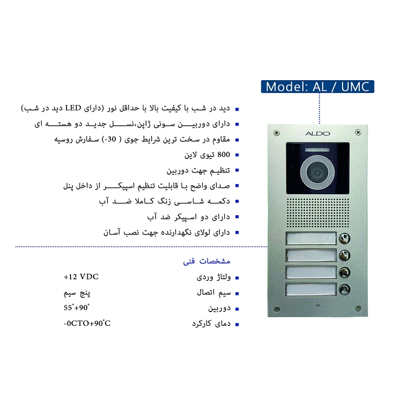 پنل تصویری 1 واحده آلدو مدل AL-4UCM