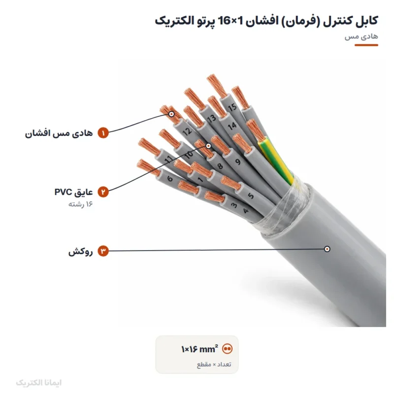 کابل کنترل (فرمان) افشان 1×16 پرتو الکتریک